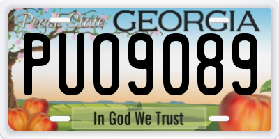 GA license plate PUO9089
