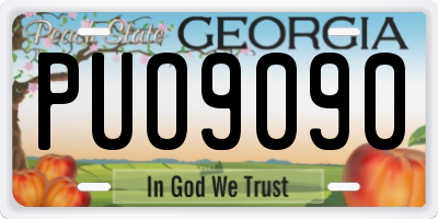 GA license plate PUO9090