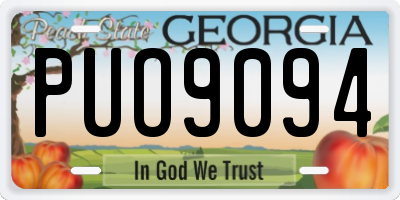 GA license plate PUO9094