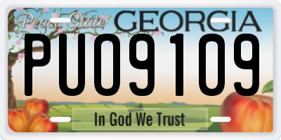 GA license plate PUO9109