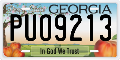 GA license plate PUO9213