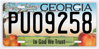 GA license plate PUO9258