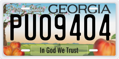 GA license plate PUO9404