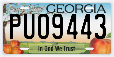 GA license plate PUO9443