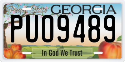 GA license plate PUO9489
