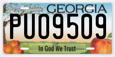 GA license plate PUO9509