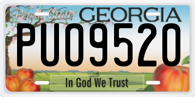 GA license plate PUO9520