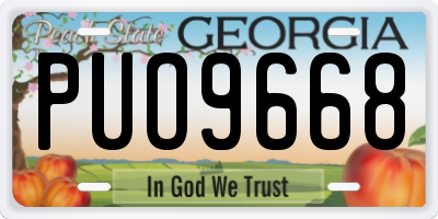 GA license plate PUO9668