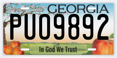 GA license plate PUO9892