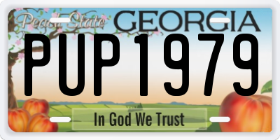 GA license plate PUP1979