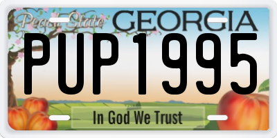 GA license plate PUP1995