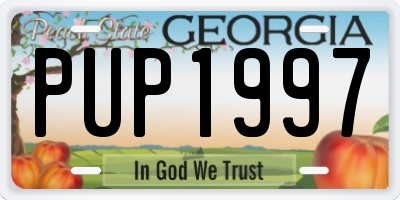 GA license plate PUP1997