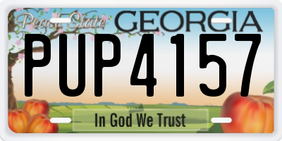 GA license plate PUP4157