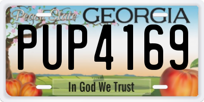 GA license plate PUP4169