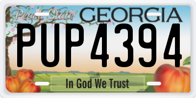 GA license plate PUP4394
