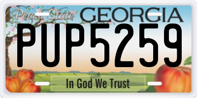 GA license plate PUP5259
