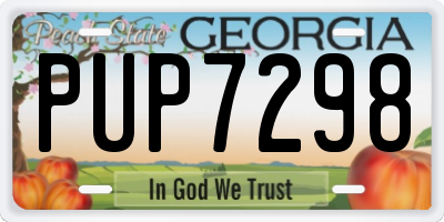GA license plate PUP7298