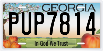 GA license plate PUP7814