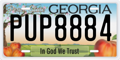 GA license plate PUP8884