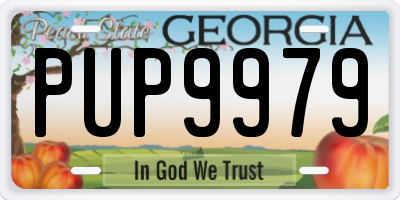 GA license plate PUP9979