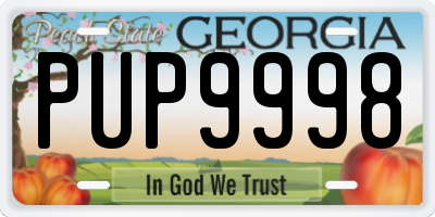 GA license plate PUP9998