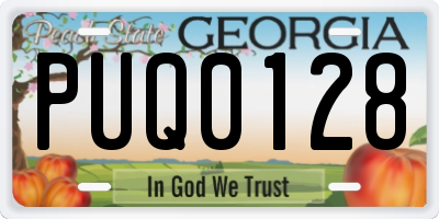 GA license plate PUQ0128