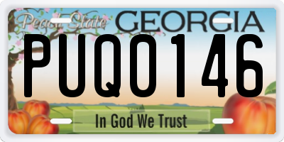 GA license plate PUQ0146