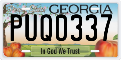 GA license plate PUQ0337