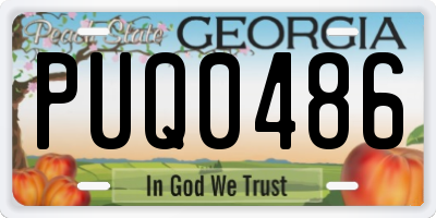 GA license plate PUQ0486