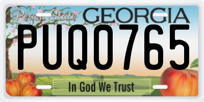 GA license plate PUQ0765