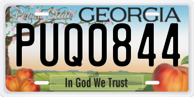 GA license plate PUQ0844
