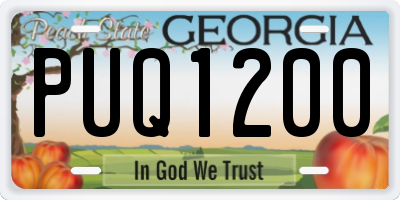 GA license plate PUQ1200