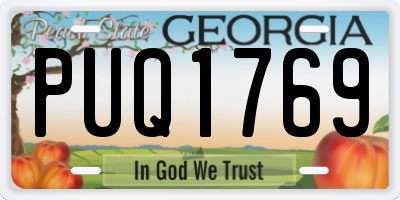 GA license plate PUQ1769
