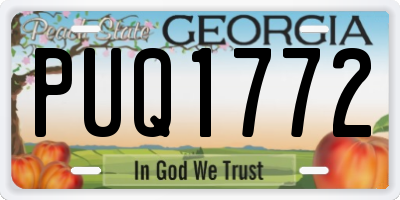 GA license plate PUQ1772
