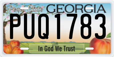 GA license plate PUQ1783