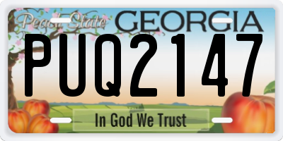 GA license plate PUQ2147