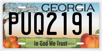 GA license plate PUQ2191
