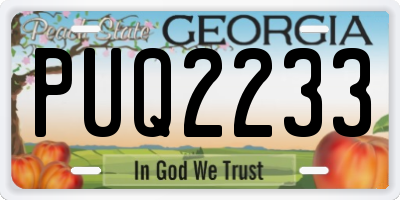 GA license plate PUQ2233