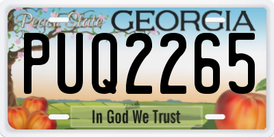 GA license plate PUQ2265