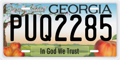 GA license plate PUQ2285