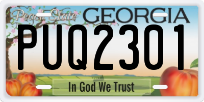 GA license plate PUQ2301