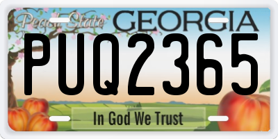 GA license plate PUQ2365