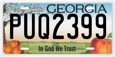 GA license plate PUQ2399