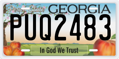 GA license plate PUQ2483