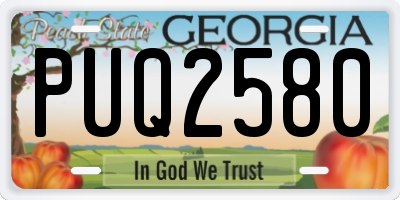 GA license plate PUQ2580