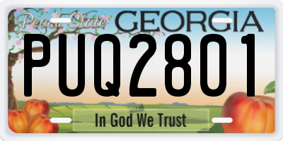 GA license plate PUQ2801