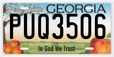 GA license plate PUQ3506