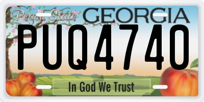 GA license plate PUQ4740