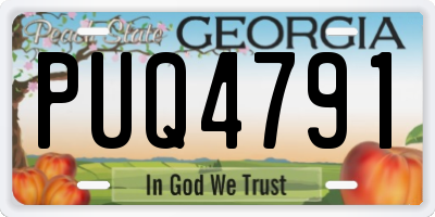 GA license plate PUQ4791