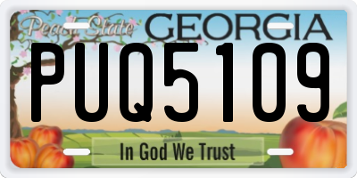 GA license plate PUQ5109